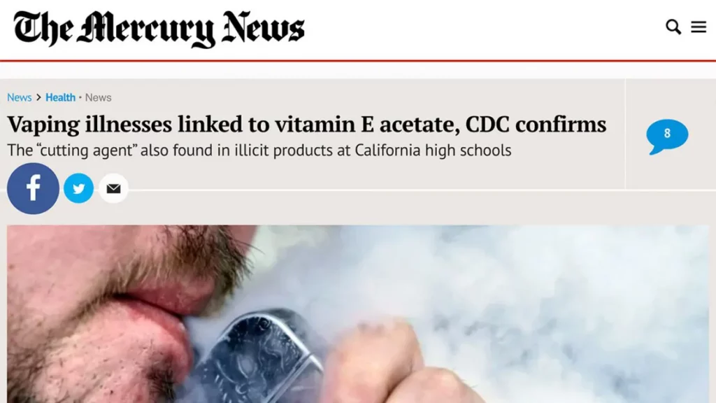 Vaping illnesses linked to vitamin E acetate, CDC confirms