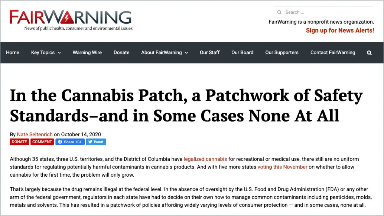 In the Cannabis Patch, a Patchwork of Safety Standards–and in Some Cases None At All