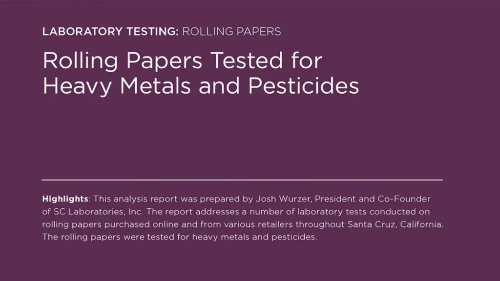 SC Labs Report: Rolling Papers Tested for Heavy Metals and Pesticides