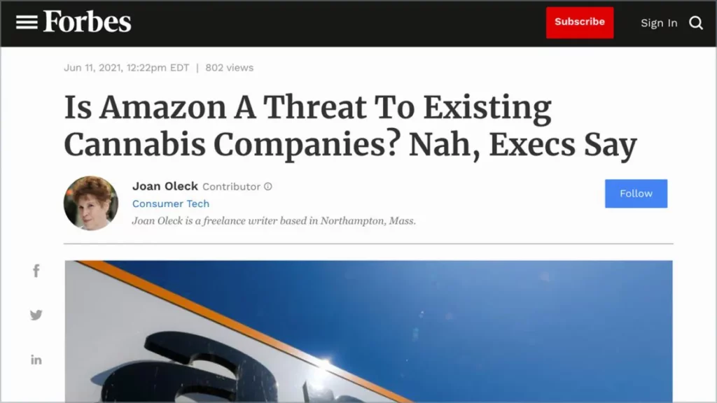 Is Amazon a Threat to Existing Cannabis Companies? Naw, Execs Say