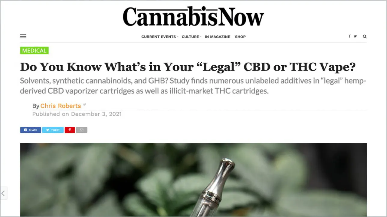 Do You Know What’s in Your “Legal” CBD or THC Vape?