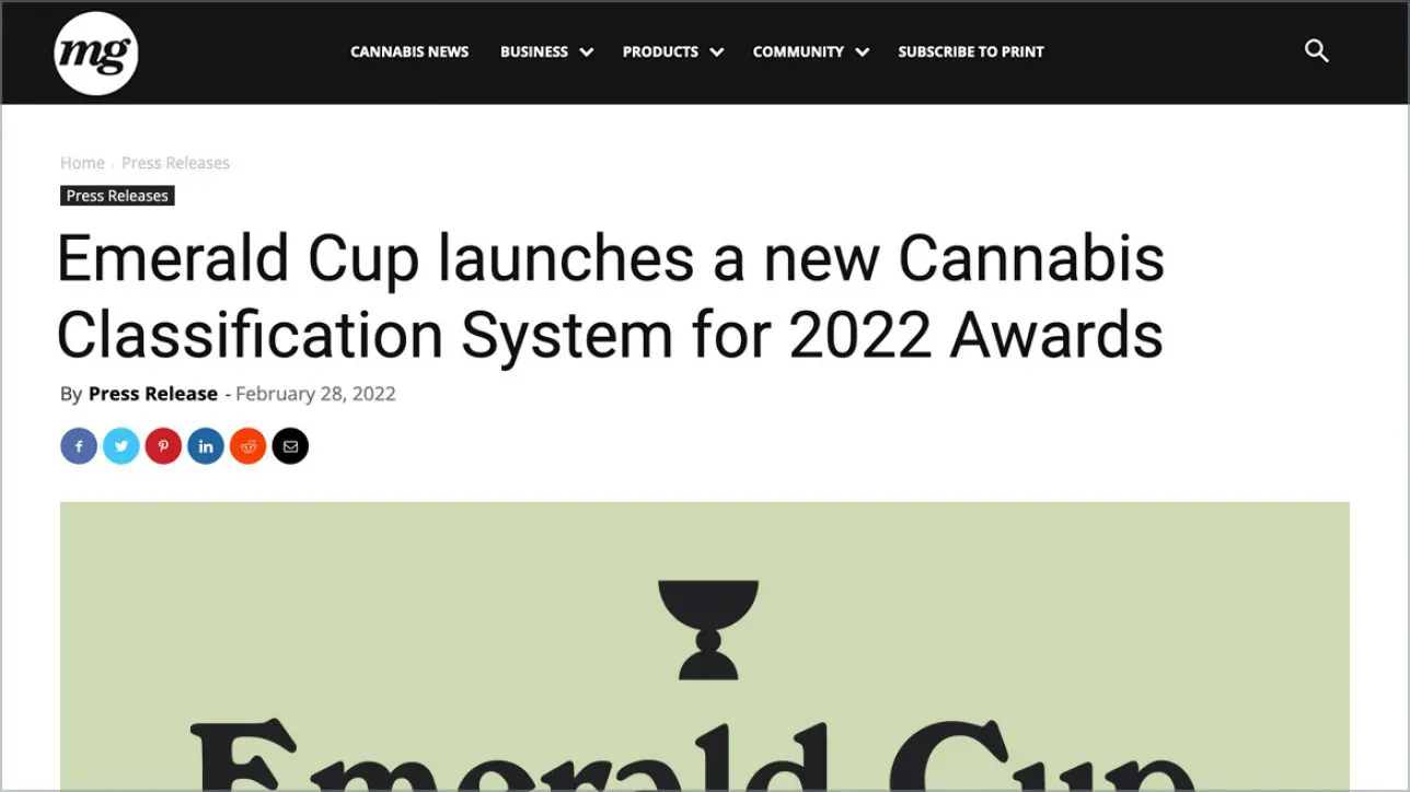 Emerald Cup founds new Cannabis Classification System for 2022 Awards