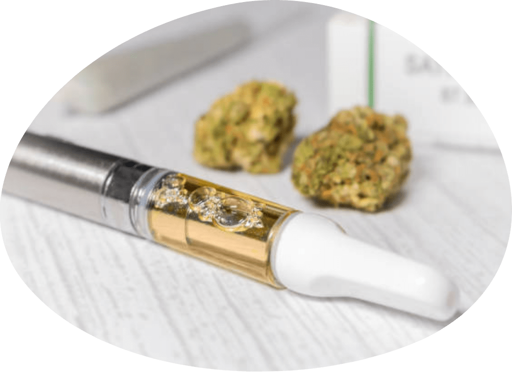 Upload of cannabis buds and THC vape cartridge