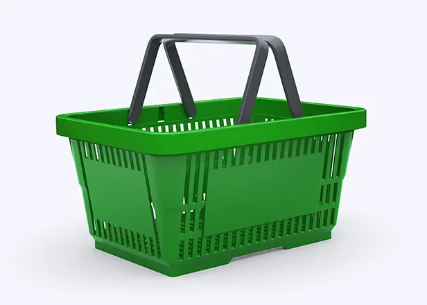 Green grocery basket